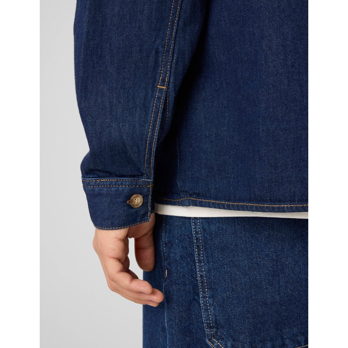 Chemise denim brut bleu moyen, BZB