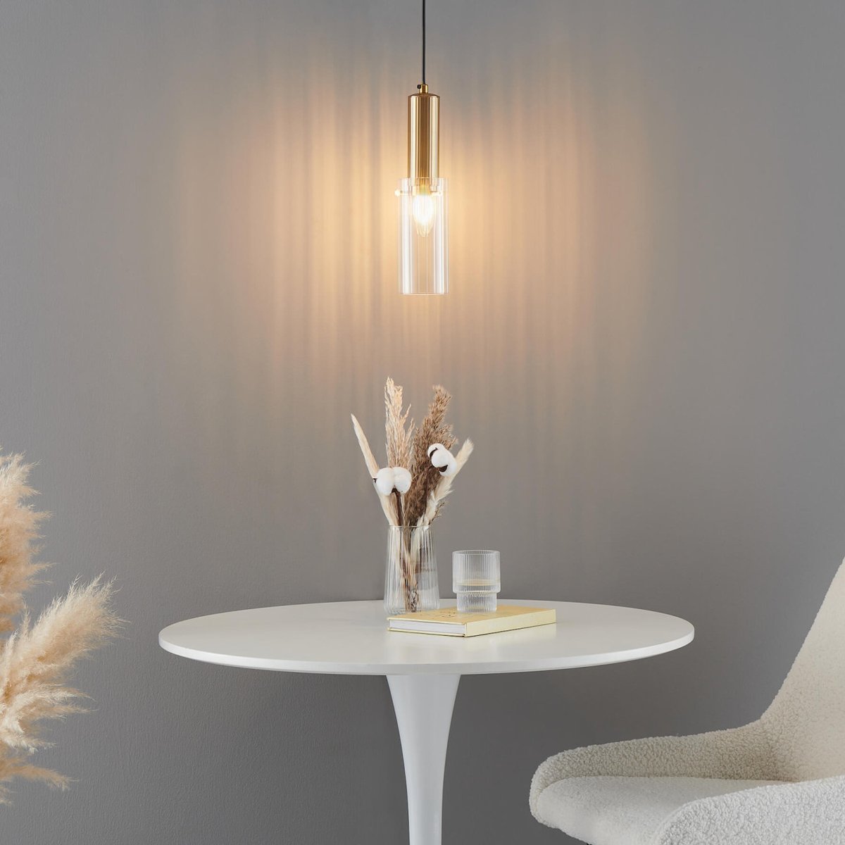 Suspension au Style Vintage – POGGIO transparent et doré, KOSILUM