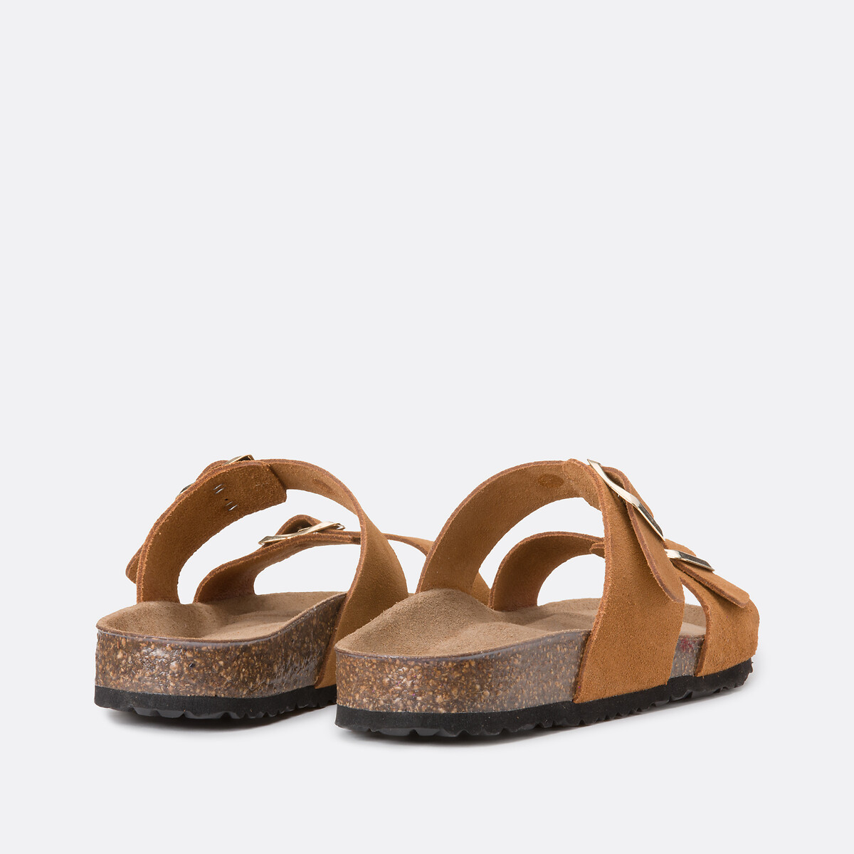 Muiltjes in suèdeleer met dubbele gespen camel, LA REDOUTE COLLECTIONS