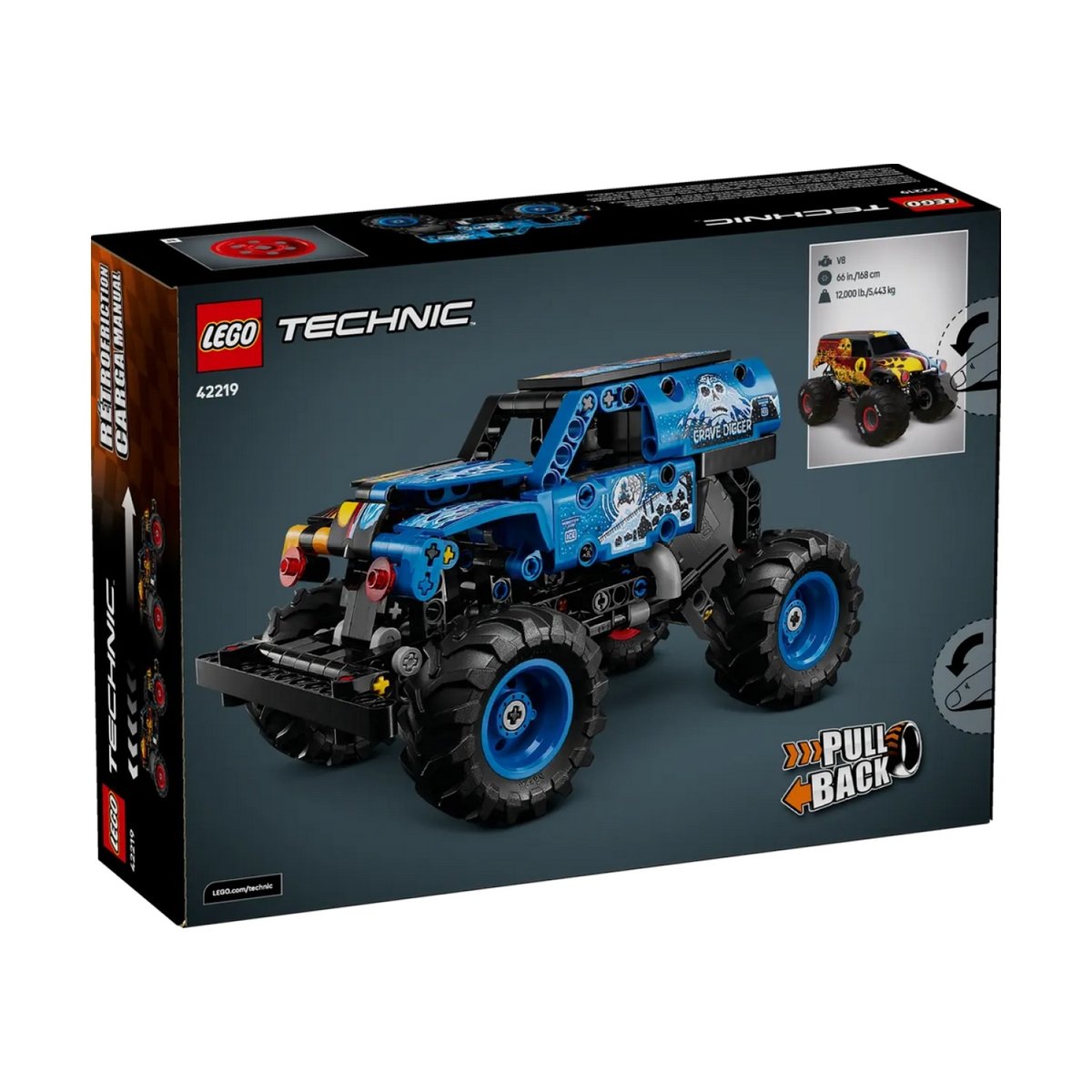 Technic Monster Jam Grave Digger Feu et glace multicolore, LEGO