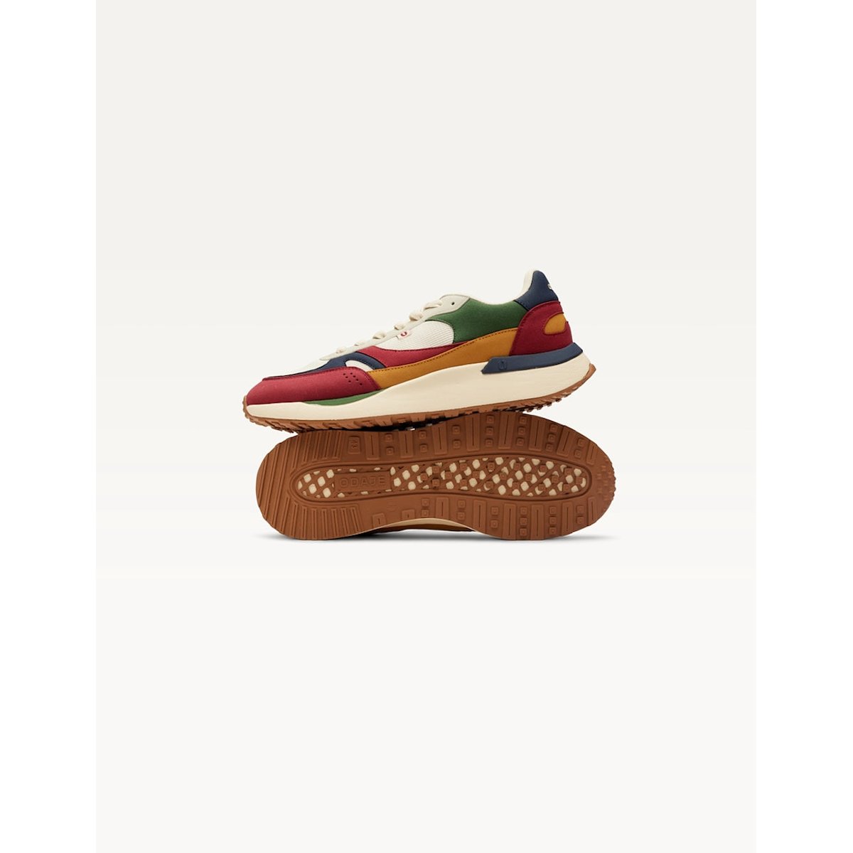 Baskets basses ANAEL bordeaux marine écru, ODAJE