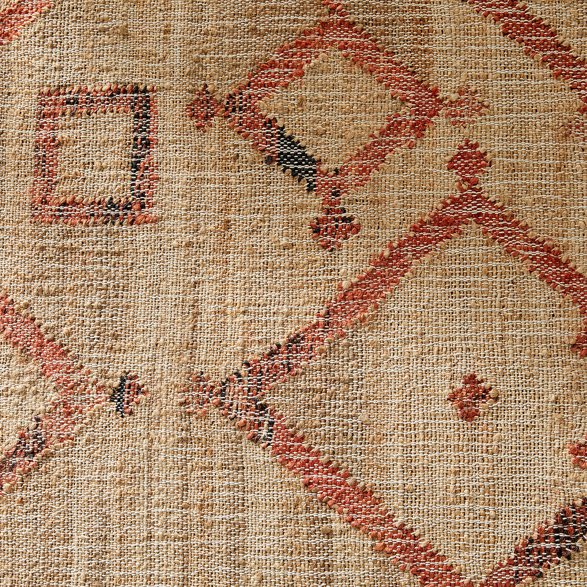 Tapijt in jute, handgeweven, Panaji natuur/rood , AM.PM