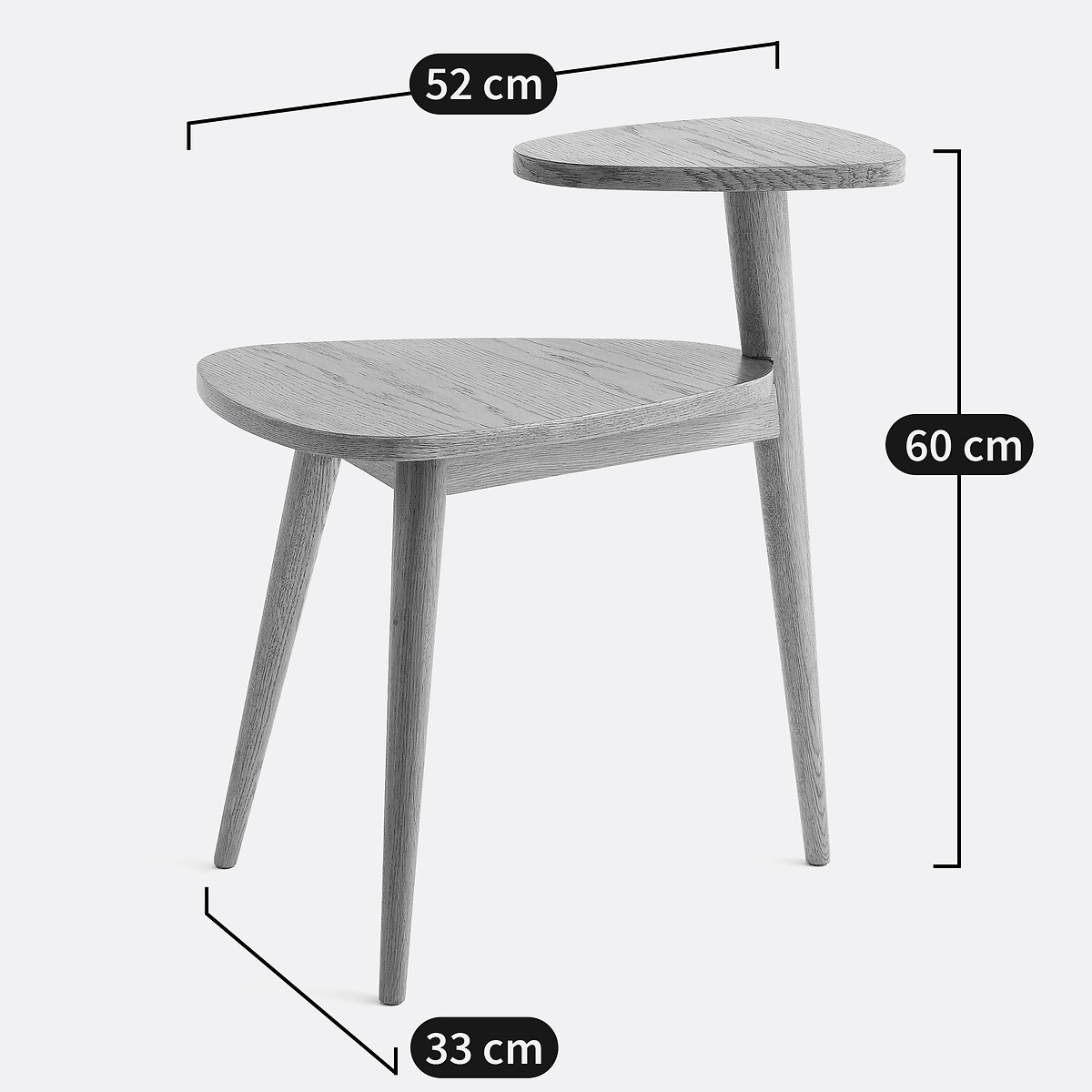 Quilda Vintage-Style Two-Tier Side Table oak, LA REDOUTE INTERIEURS