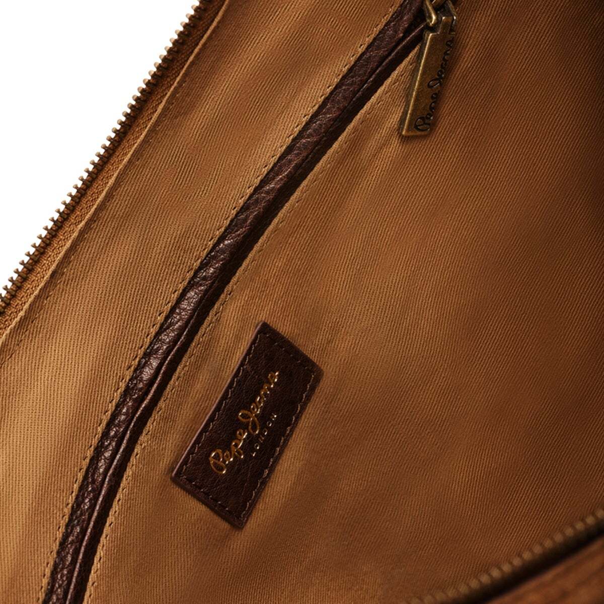 Sac Hobo En Daim beige étoiles, PEPE JEANS