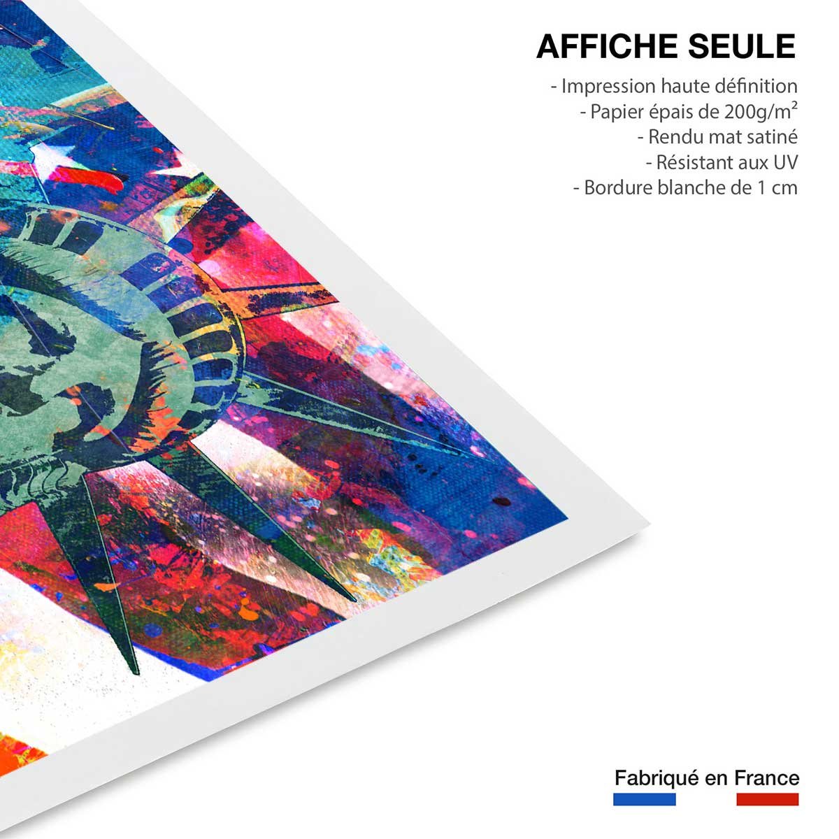 Affiche illustration graffiti statut de la liberté affiche seule, HEXOA