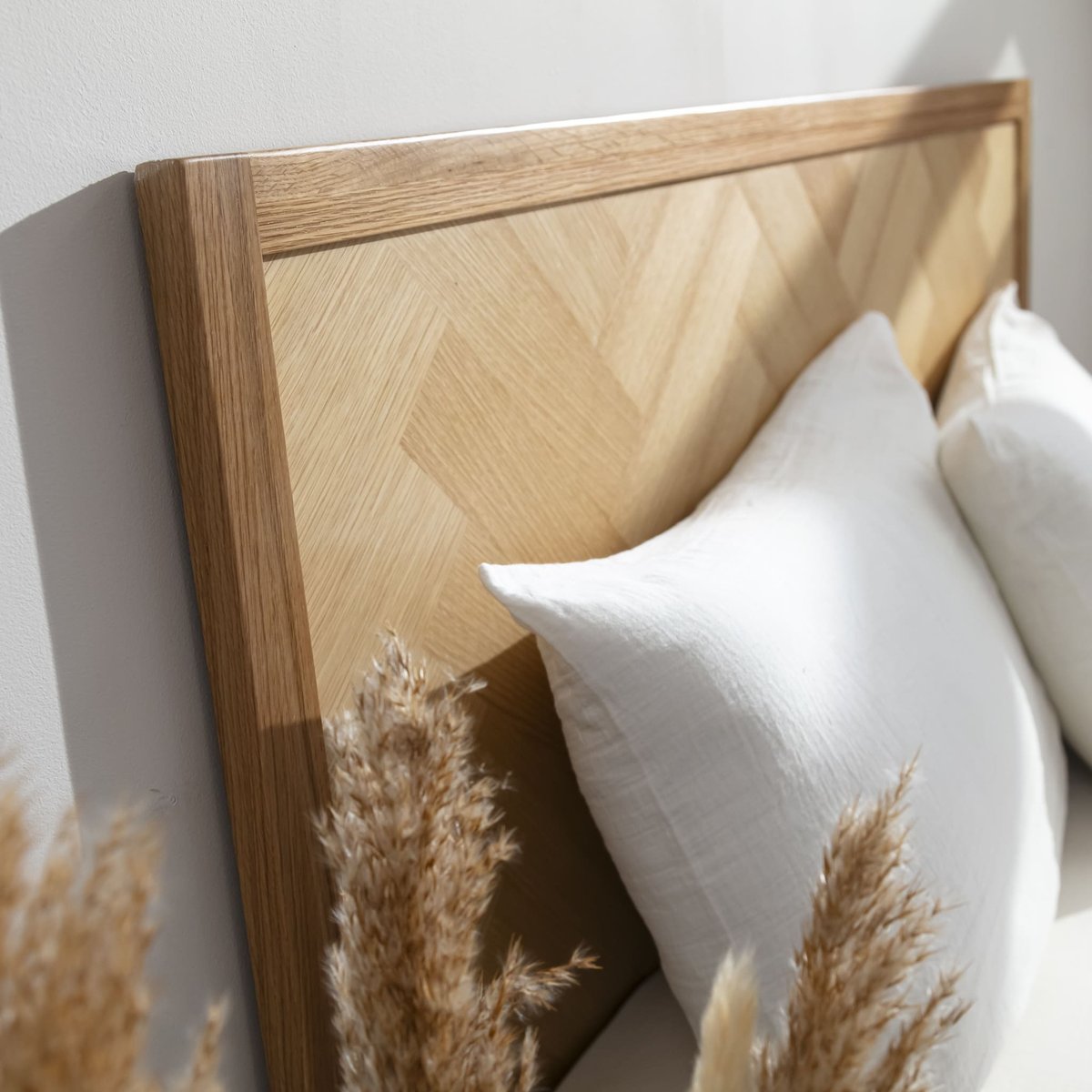 Tête de lit marqueterie en bois massif naturel bois naturel, TERRE DE NUIT
