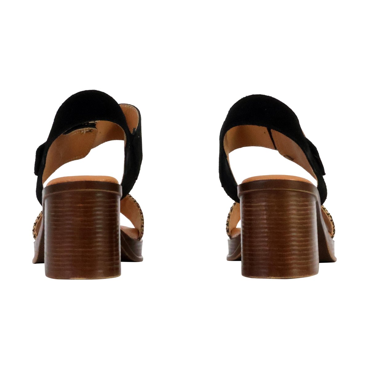 Sandales à Talon Cuir Alenoa noir, THE DIVINE FACTORY