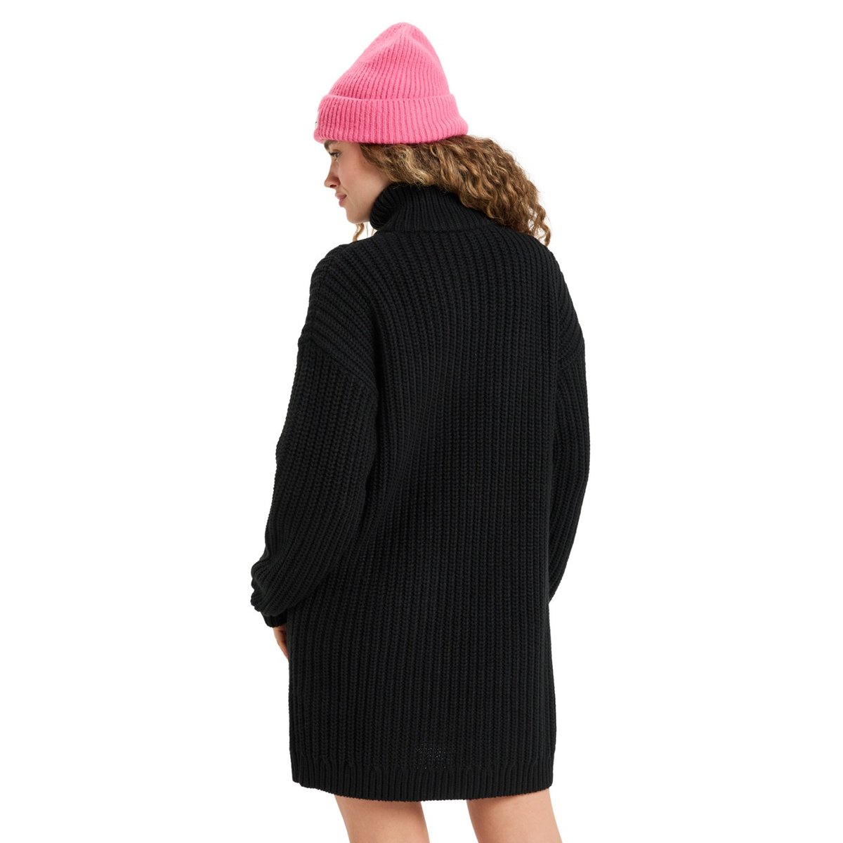 Robe pull à manches longues avec col semi-zippé HOME AGAIN. noir anthracite, ROXY