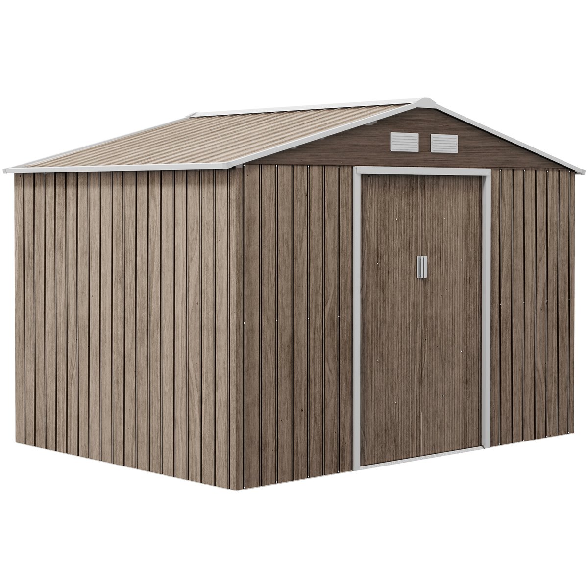 Abri de jardin Acier galvanisé Marron marron, OUTSUNNY