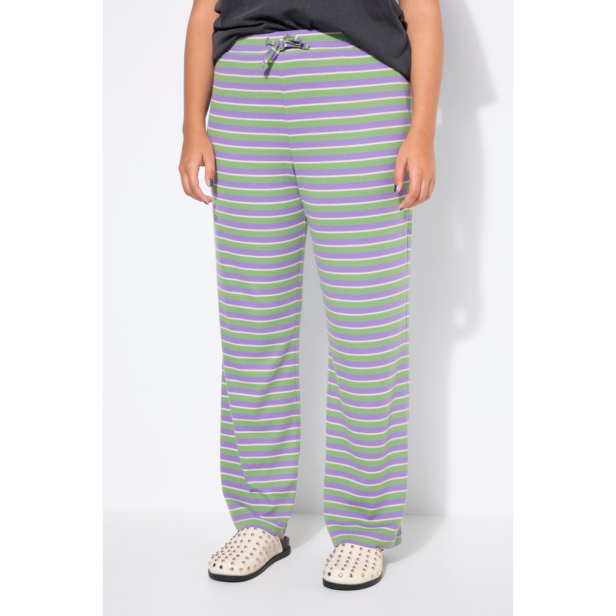 Pantalon en jersey à rayures violet, STUDIO UNTOLD