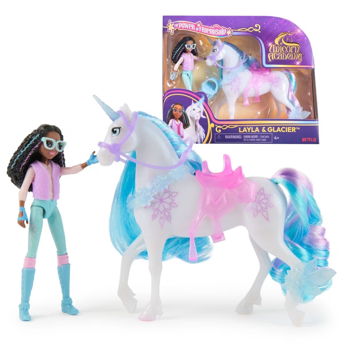 Unicorn Academy - Licorne Glacier + Poupée Layla multicolore, SPIN MASTER