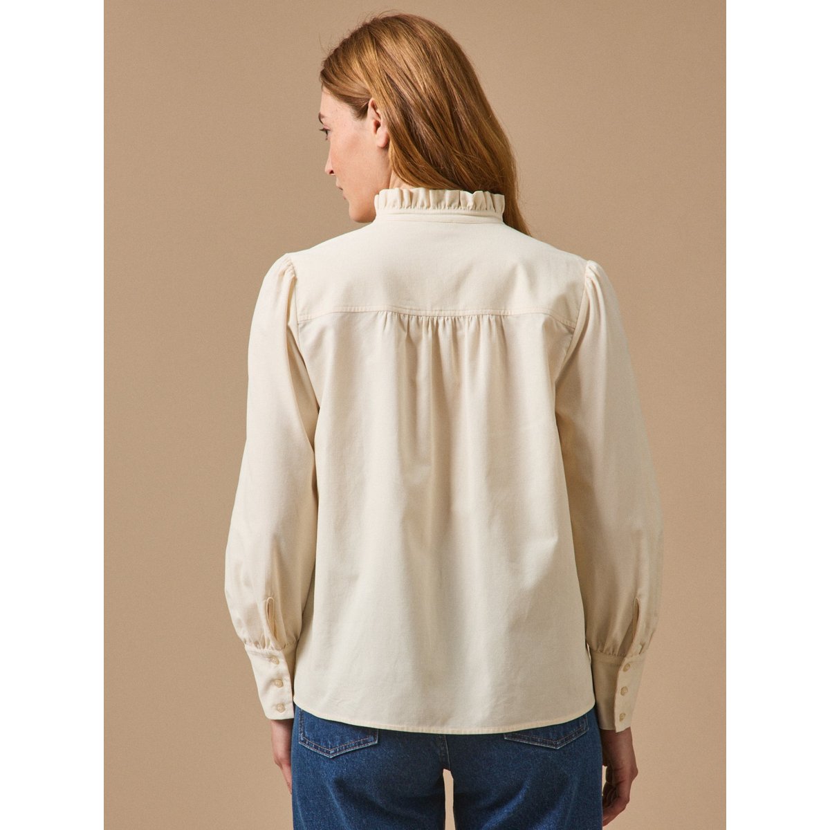 Chemise velours babycord Émilie ecru, CYRILLUS
