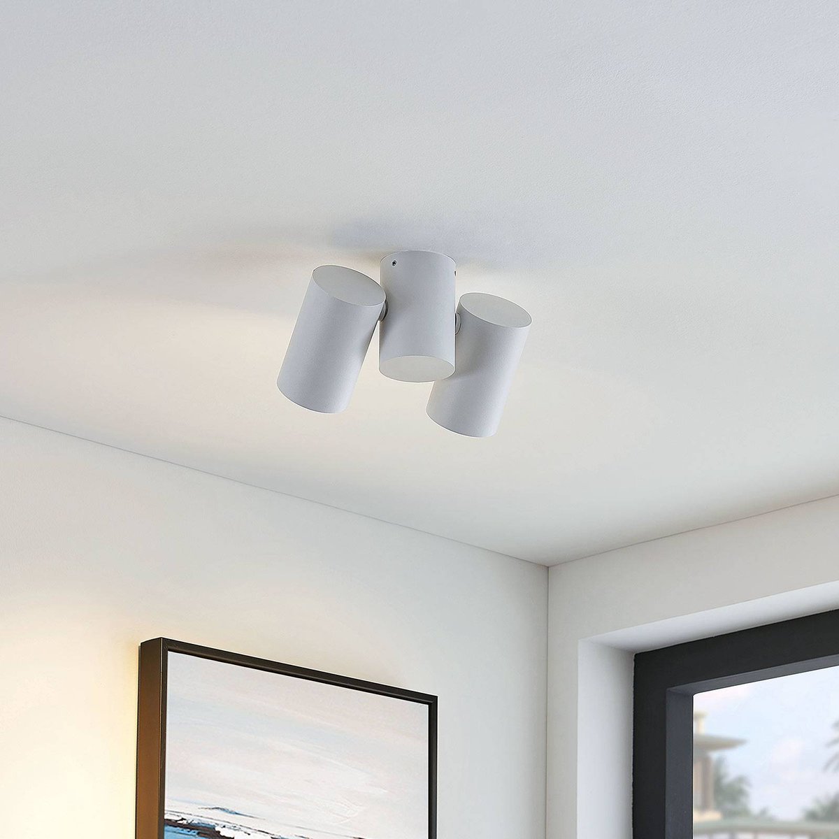 Plafonnier en aluminium moderne, Gesina blanc, ARCCHIO