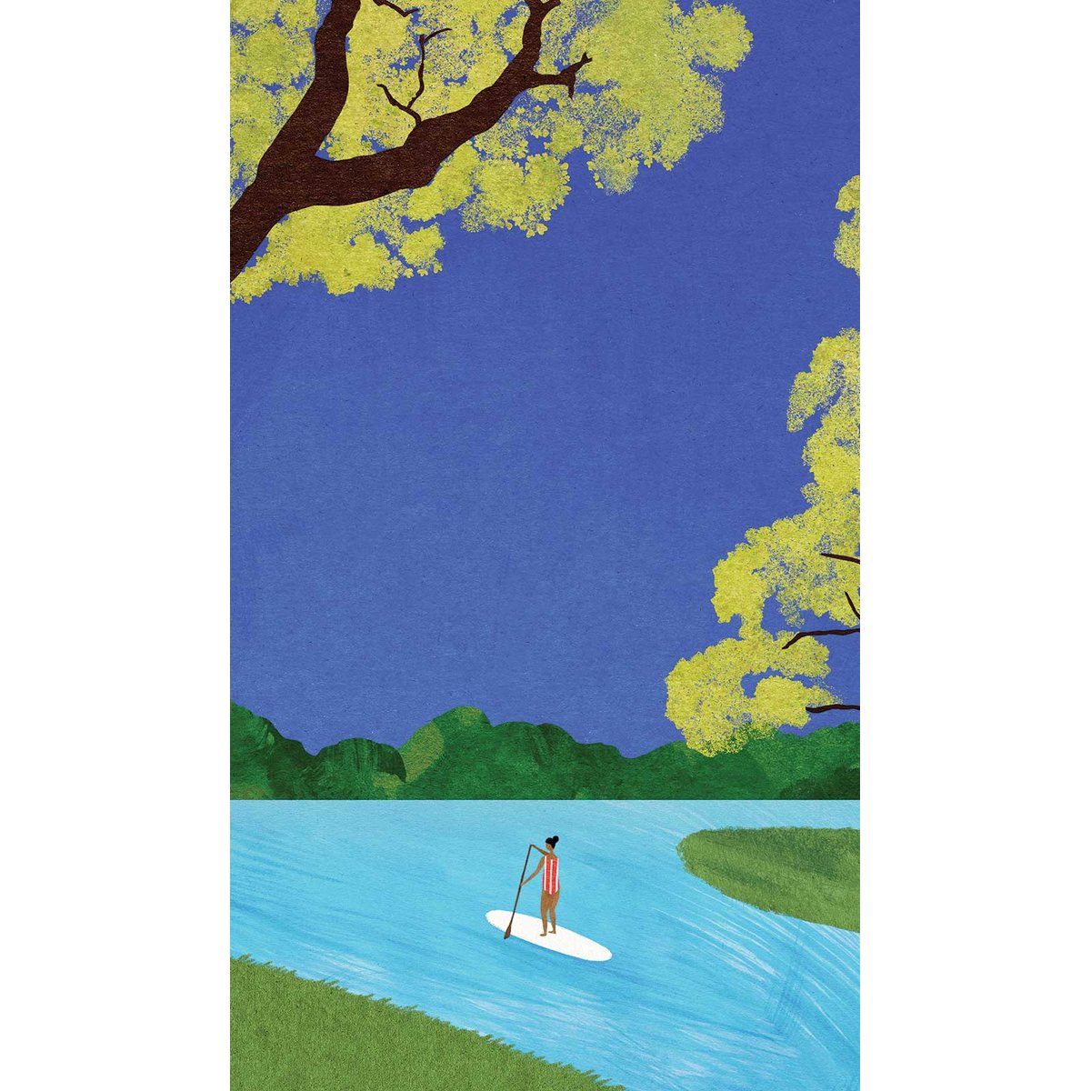 Papier peint stand up paddle en mangrove intissé, HEXOA