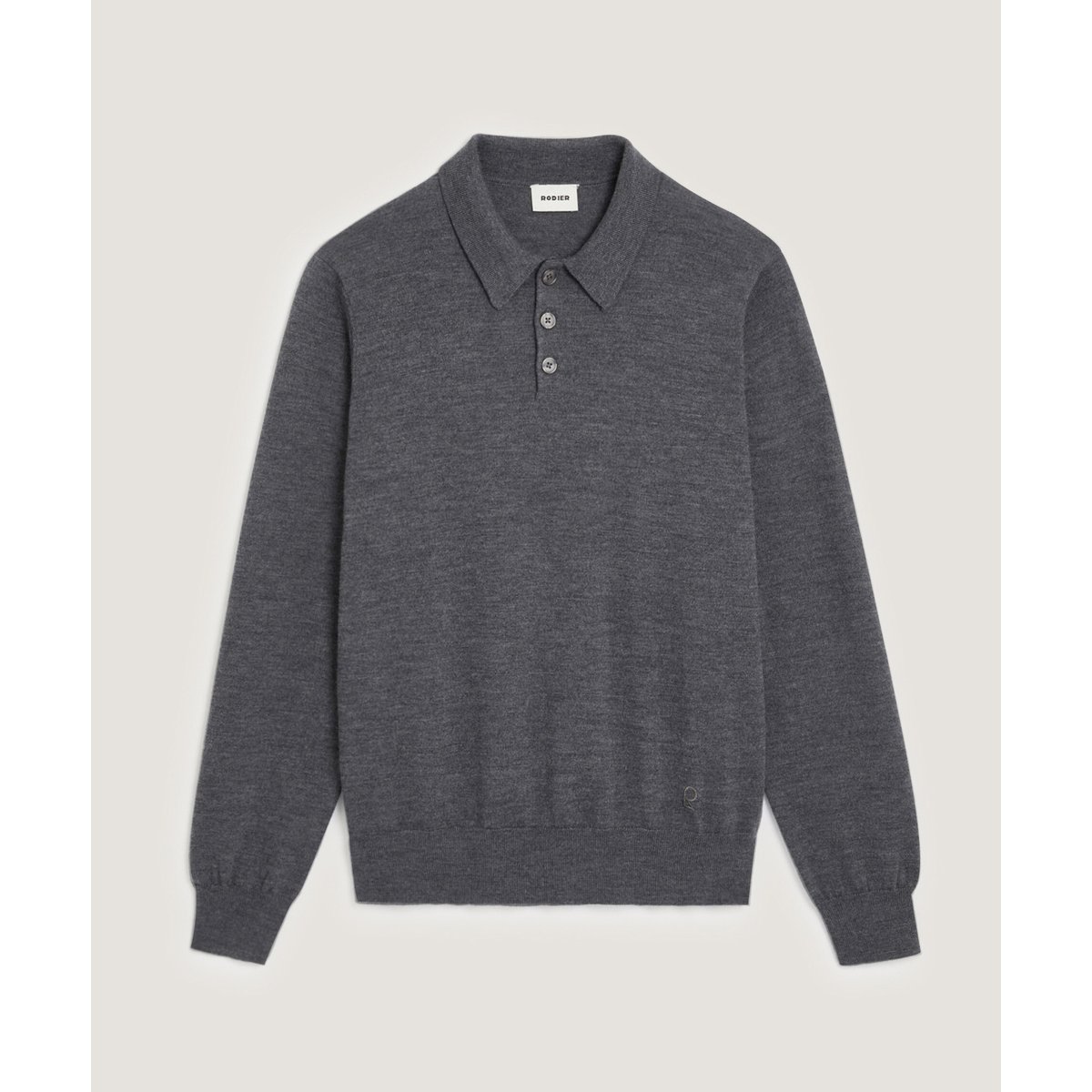Polo en laine mérinos gris foncé, RODIER