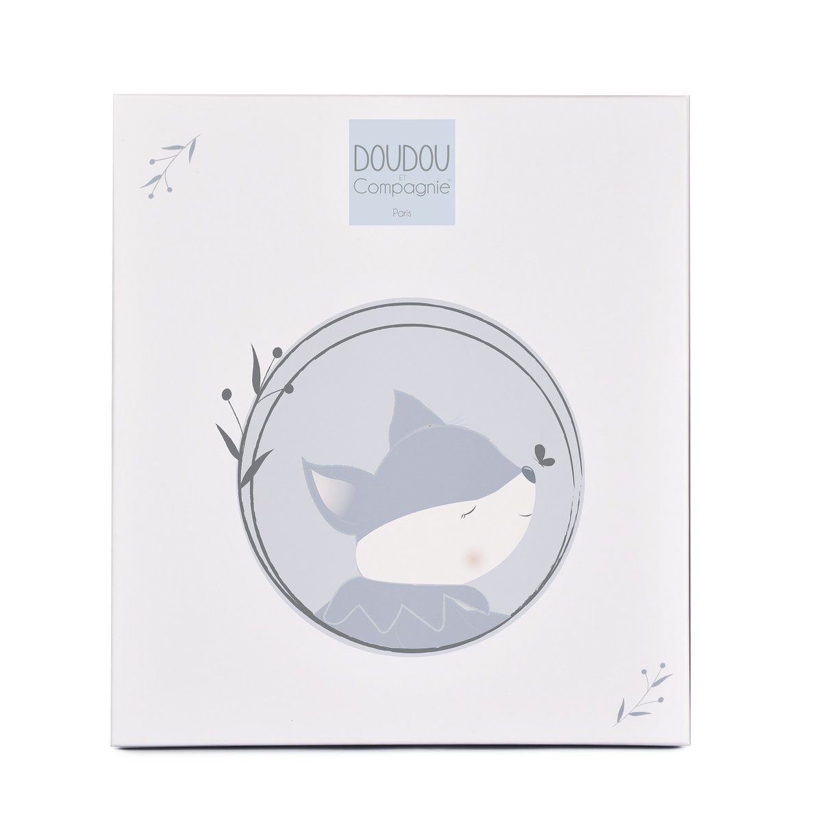 Doudou plat Renard 29 cm bleu, DOUDOU ET COMPAGNIE