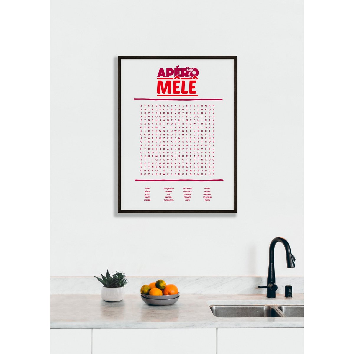 Affiche Apéro Mêlé blanc, L'AFFICHERIE