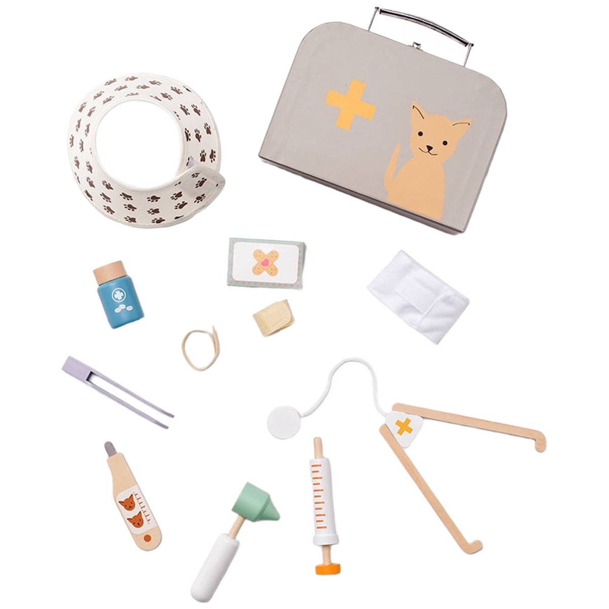 Valise de vétérinaire gris, orange, blanc, KID'S CONCEPT