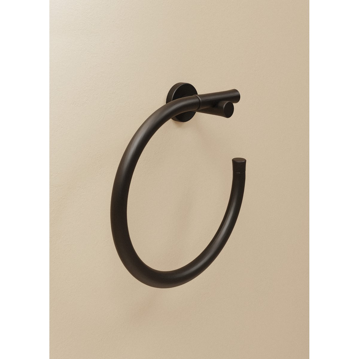 Porte Serviette Anneau mural EDA noir mat, COSMIC