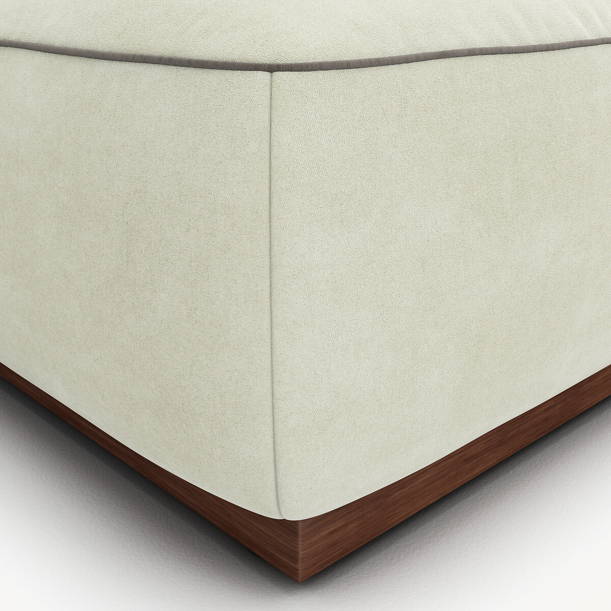 Demi-canapé droit en velours stonewashed, JACOPO vert amande, AM.PM