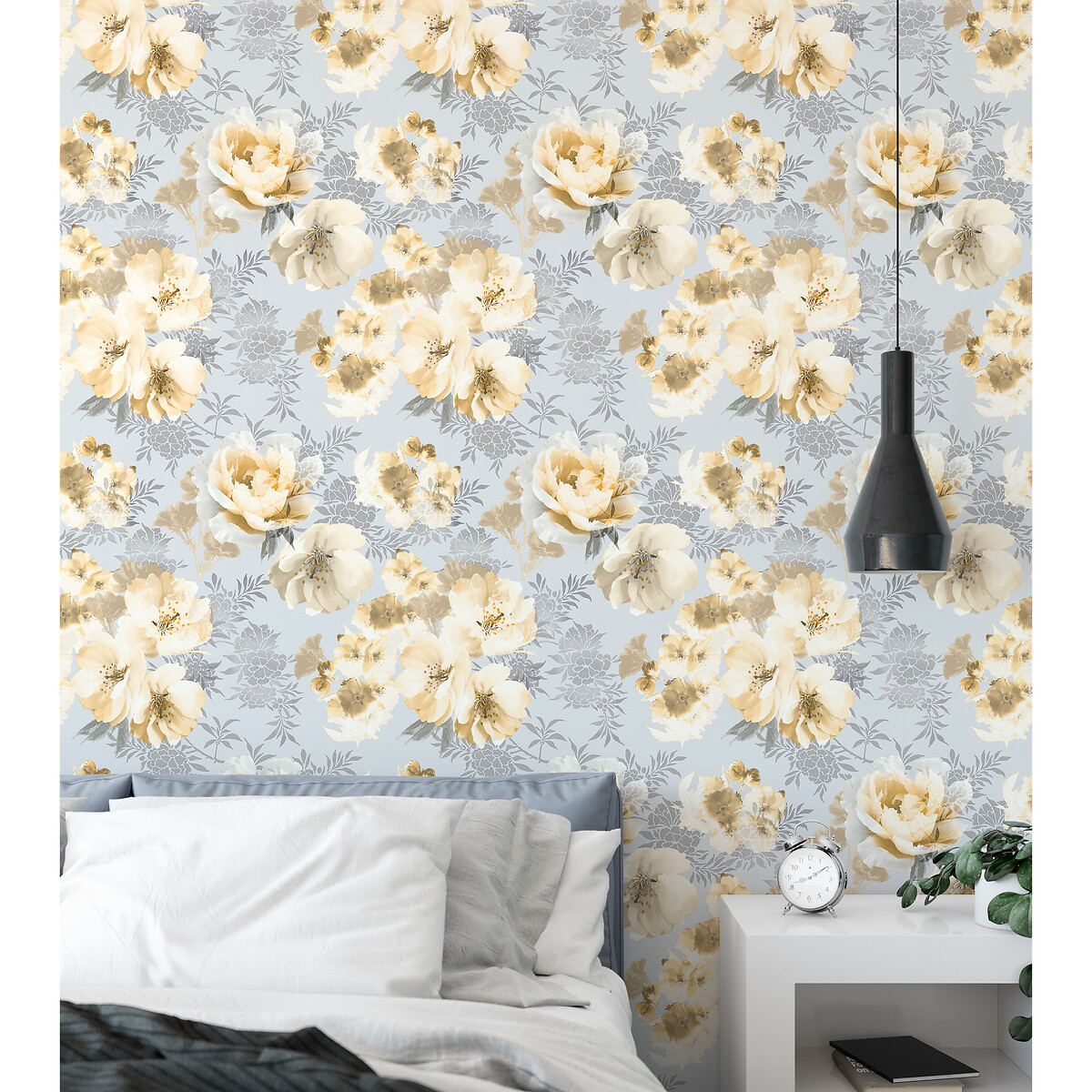 Dramatic Floral Wall Paper ochre, CATHERINE LANSFIELD