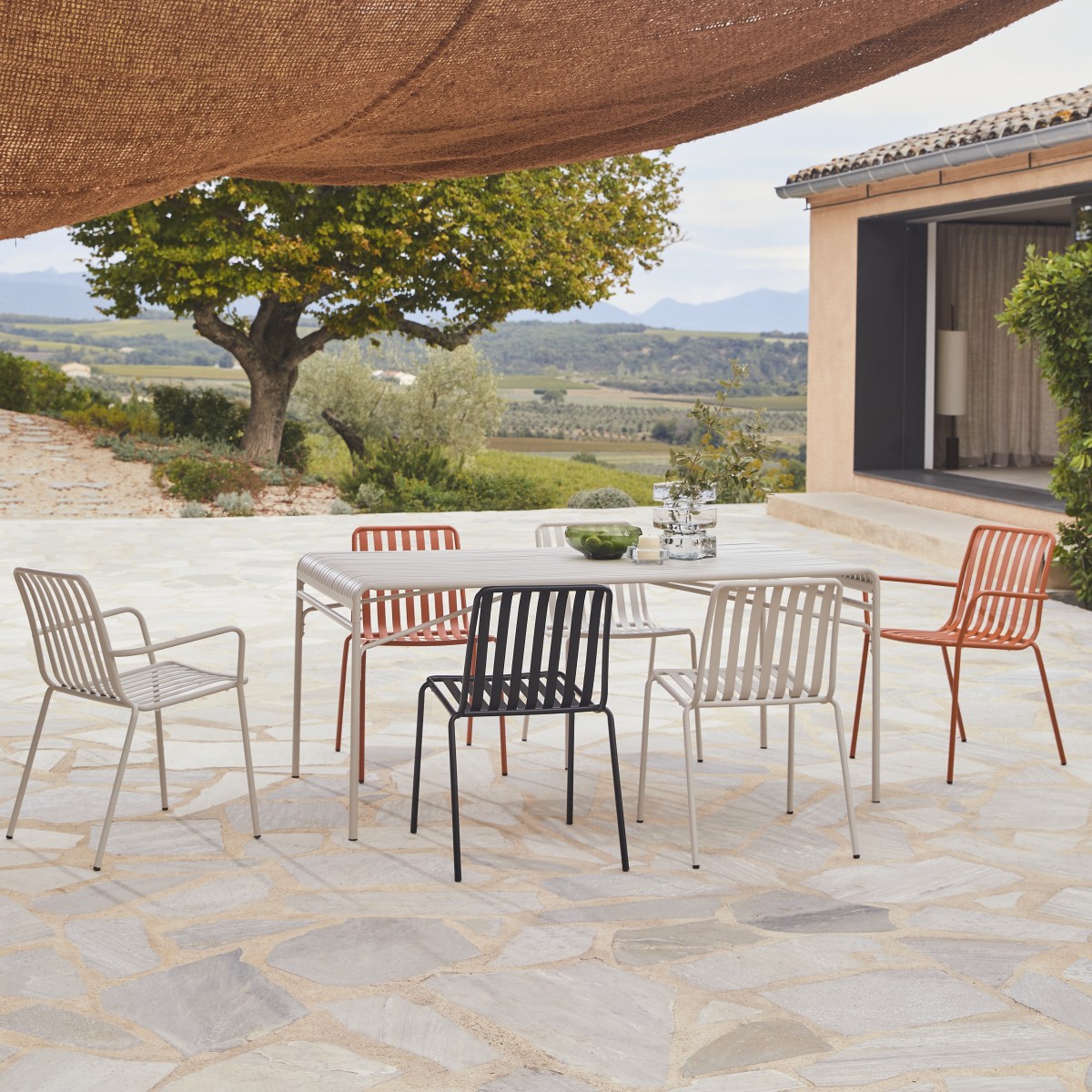 Table de jardin en Métal, GABY beige, TIKAMOON