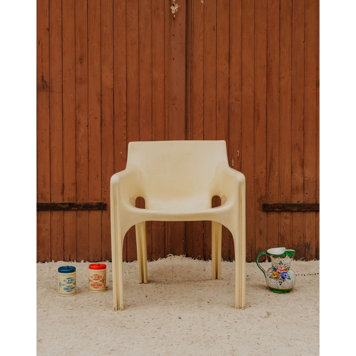 Fauteuil en plastique blanc Jakob N°1424 - Bon état blanc, DEBONGOUT