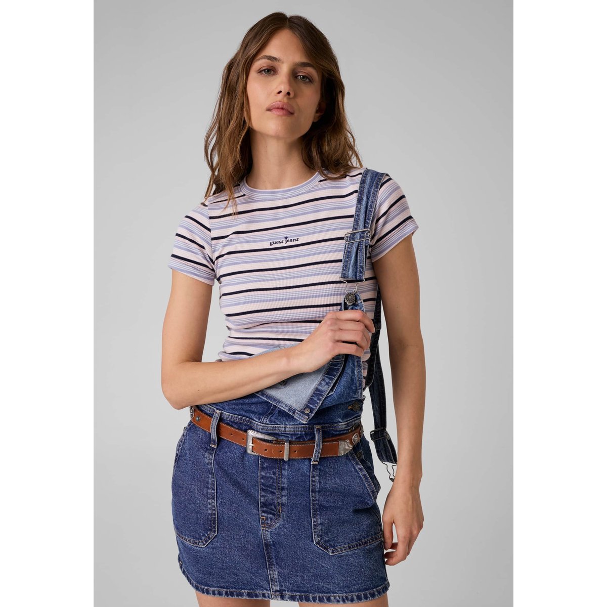 T-Shirt Rayé blau multi, GUESS