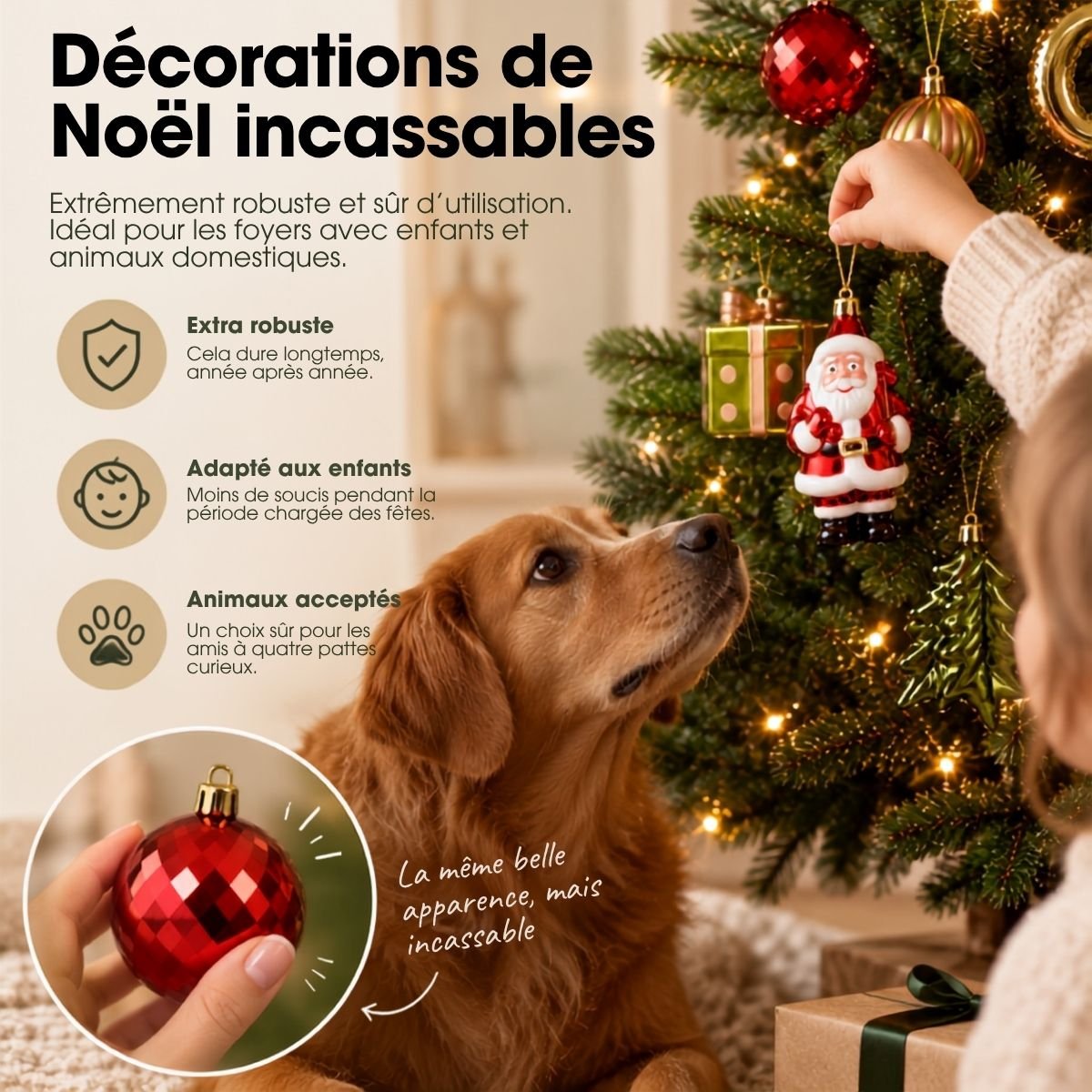 Boule de Noël multicolores, MICA DECORATIONS