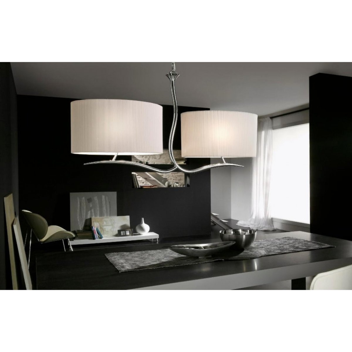 Suspension en tissu baroque, D.88 , EVE crème/chrome, MANTRA