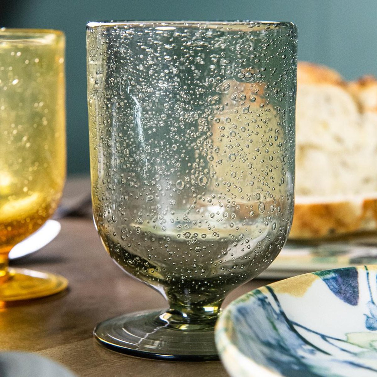 Verre à pied Gordes Bullé 25 cl (lot de 6) gris, TABLE PASSION