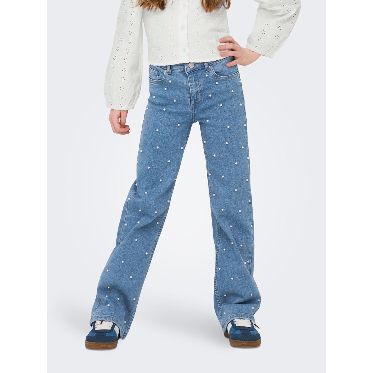 Jean À Jambe Large light blue denim, KIDS ONLY