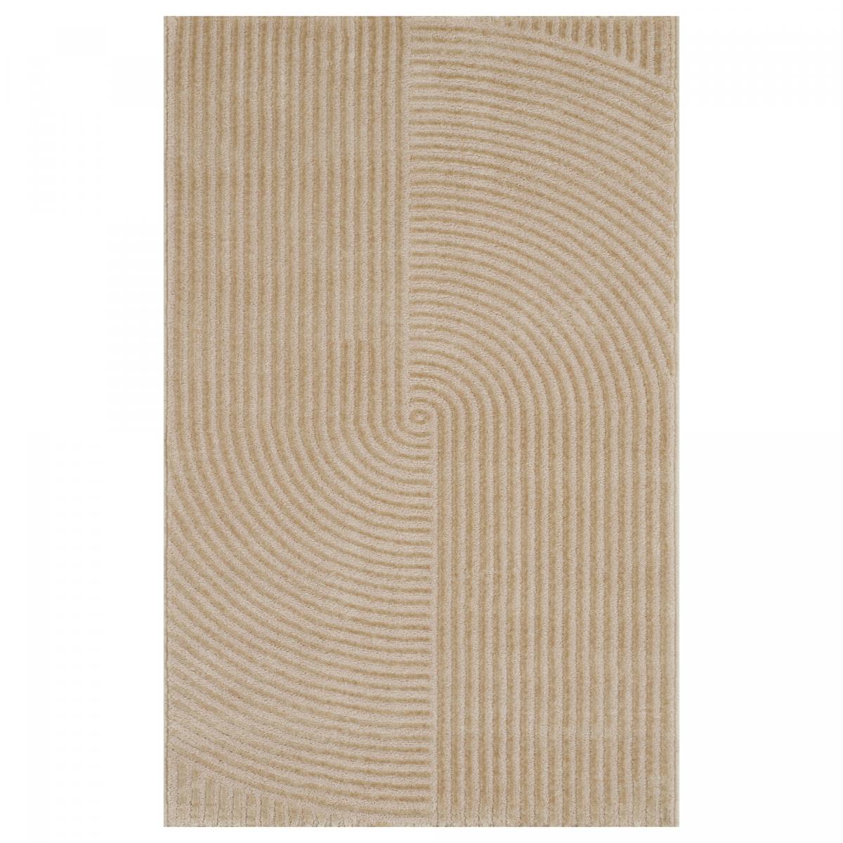 Tapis salon et chambre tissé motif géométrique CEROTI beige, UN AMOUR DE TAPIS