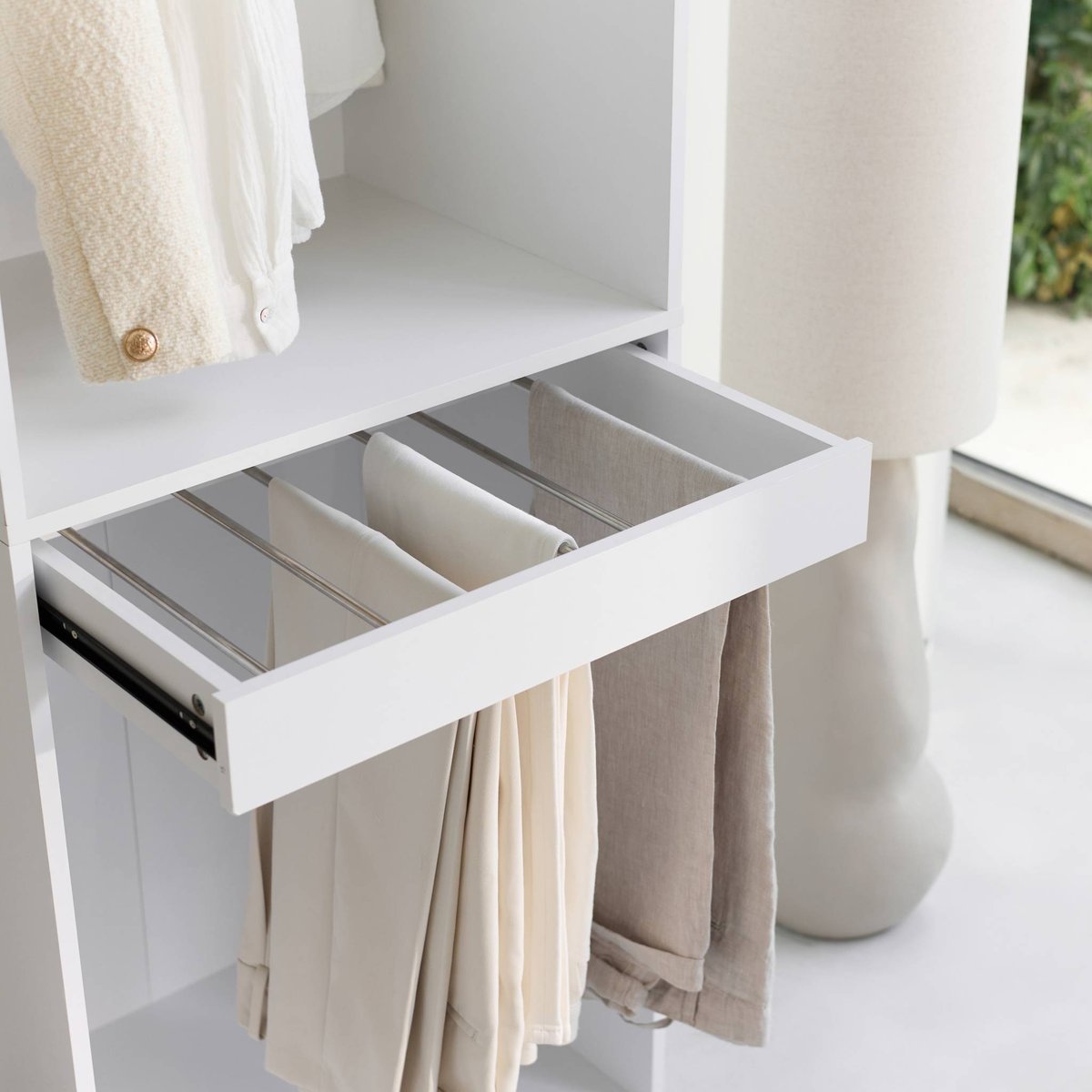 Kit dressing modulable décor bois 3 éléments MODULO blanc, SWEEEK