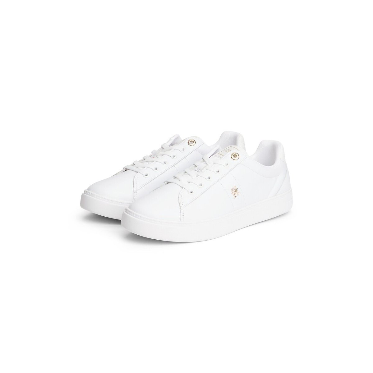 Court Elevated Leather Trainers white, TOMMY JEANS