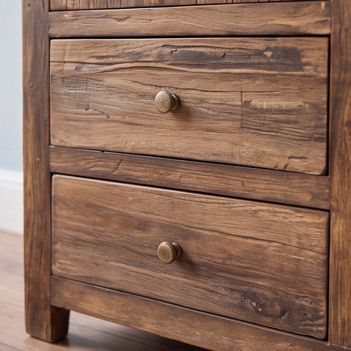 Petite armoire en bois recyclé INDRA bois foncé, MADE IN MEUBLES