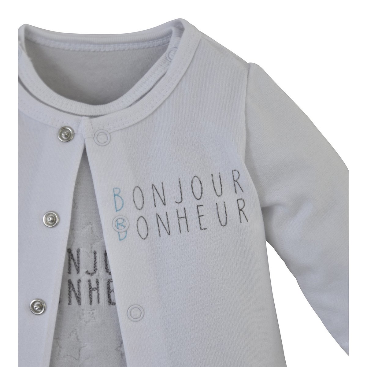 Grenouillere + t-shirt gris gris, SUCRE D'ORGE
