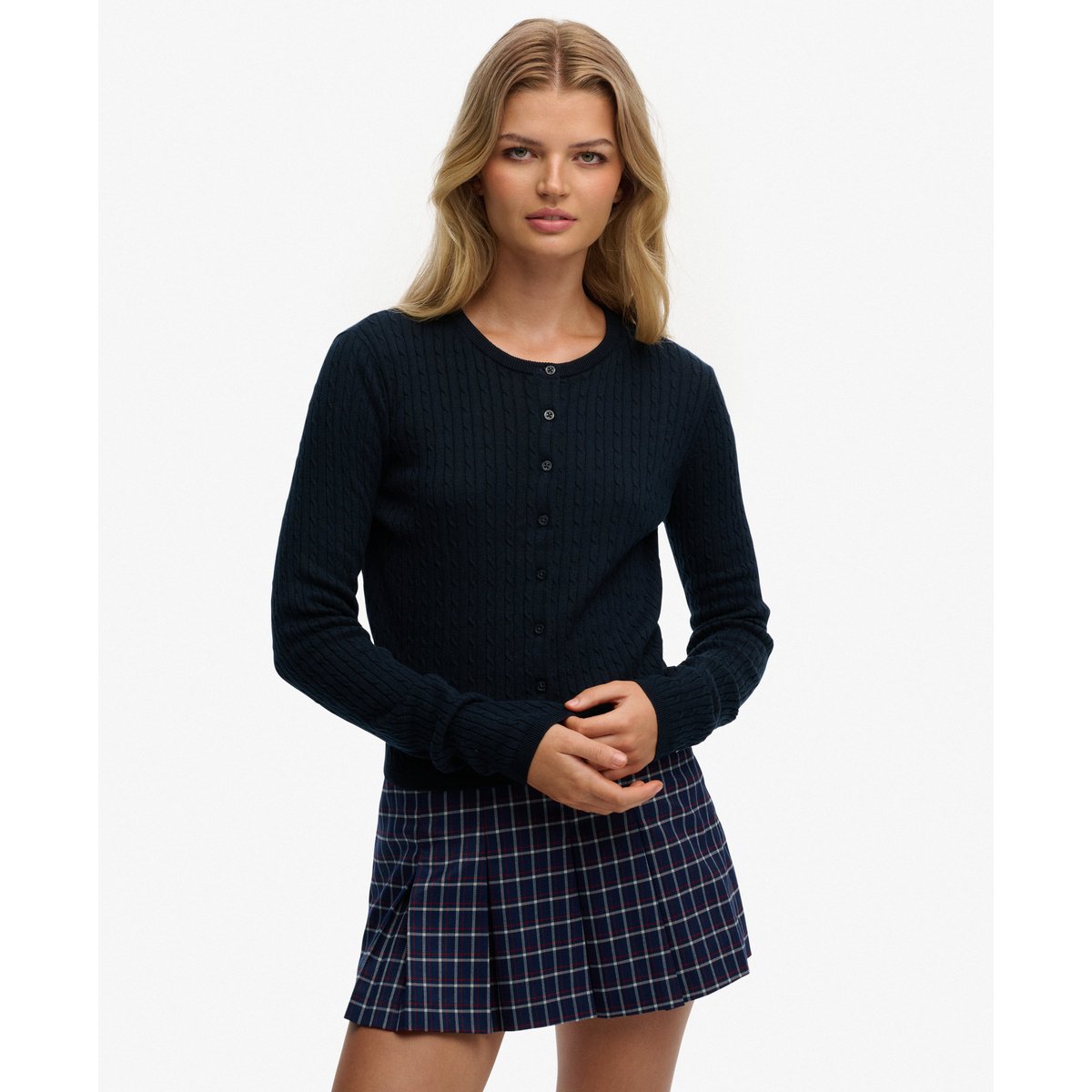 Cardigan Essentiel Léger bleu marine foncé, SUPERDRY