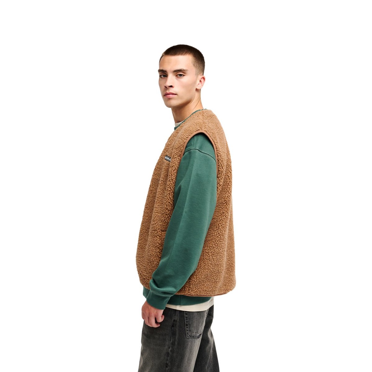 Gilet Sherpa à boutons-pression URBAN STORM marron rawhide, QUIKSILVER