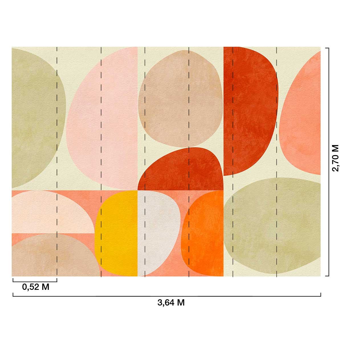 Papier peint formes pastel intissé, HEXOA
