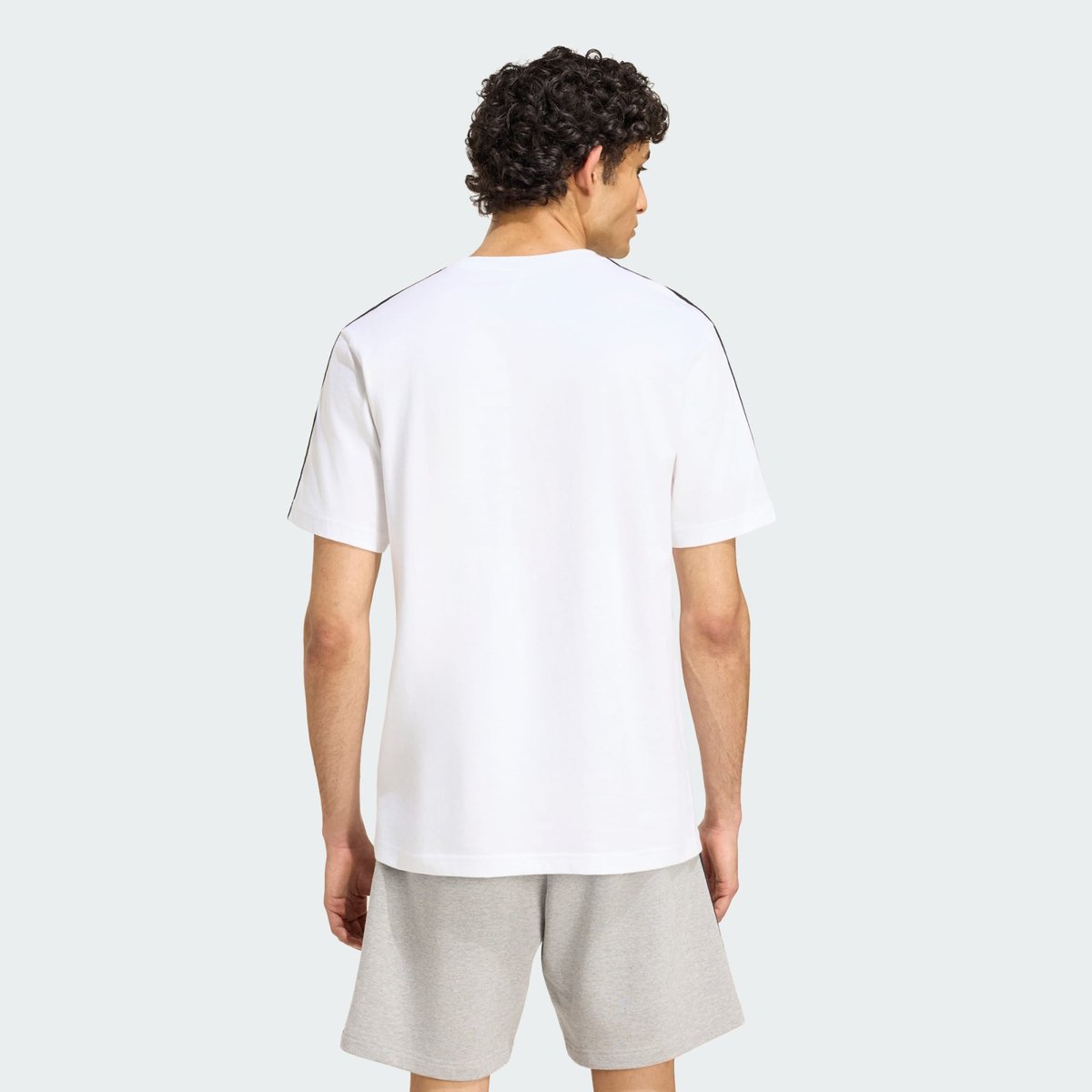 T-Shirt Jersey 3 Bandes Avec Logo À Gauche De La Poitrine Essentials T-Shirt Jersey 3 Bandes Avec Logo À Gauche De La Poitrine Essentials white / black, ADIDAS SPORTSWEAR