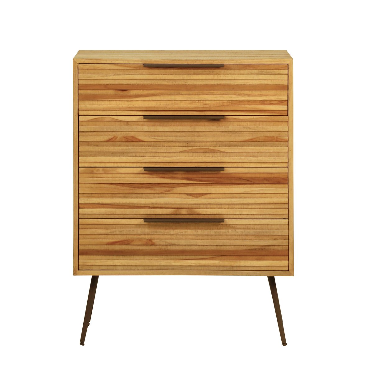 Commode teck recyclé 4 tiroirs naturel, ZAGO