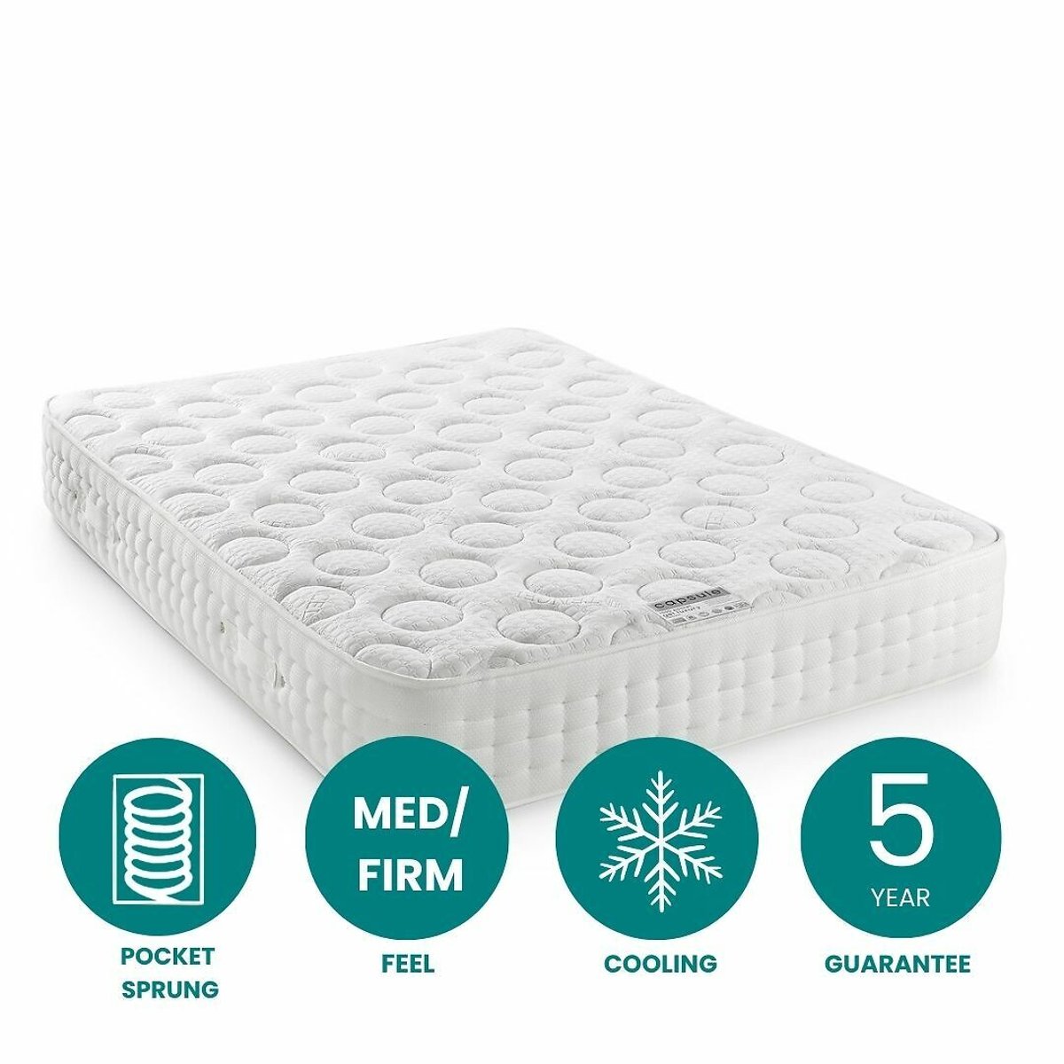 Capsule Gel Cooling 1500 Pocket Luxury Mattress white, SO'HOME