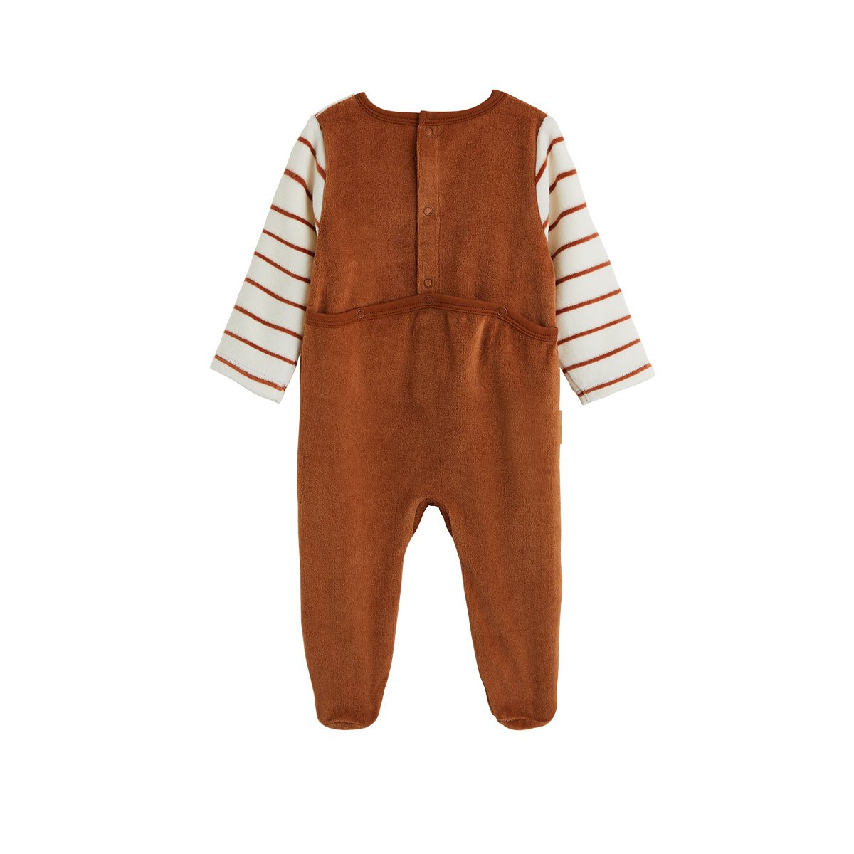 Pyjama bébé en velours Moka marron, PETIT BEGUIN