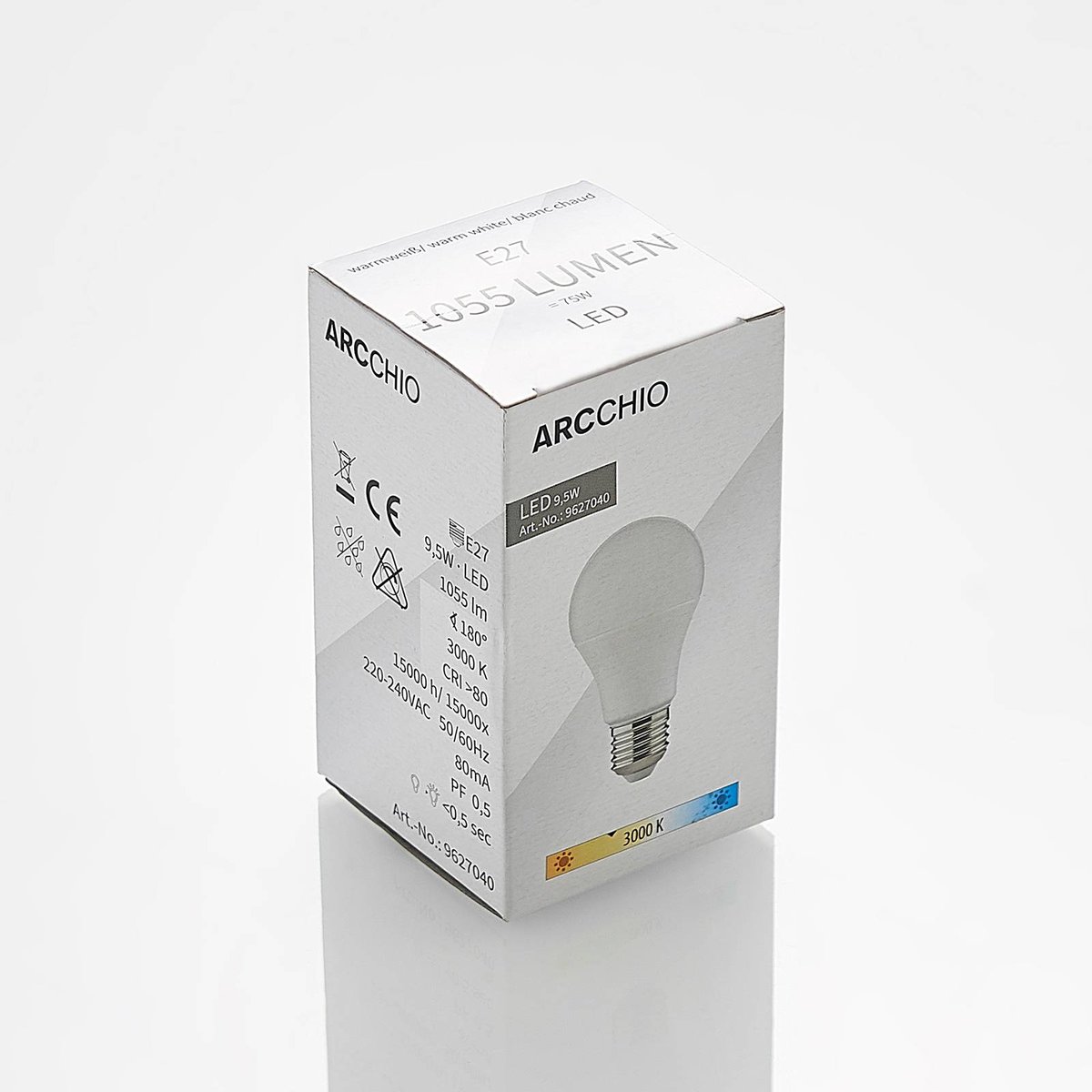 Ampoule E27 LED, E27 9,5W LED-Lampe couleur unique, ARCCHIO