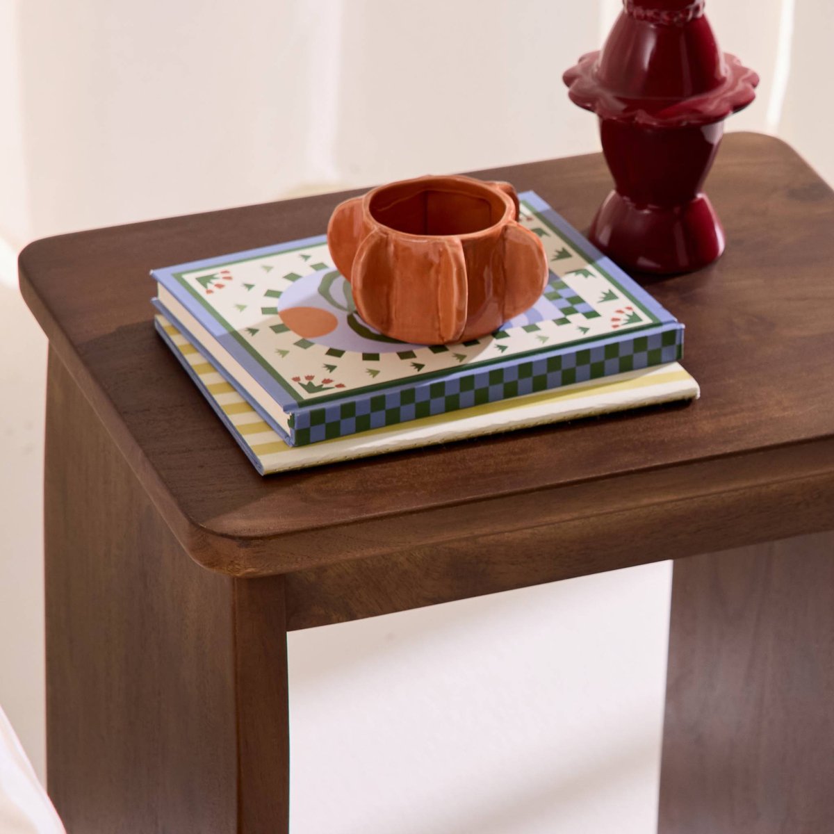 Table de chevet, table d'appoint exotique bois d'acacia (lot de 2) ASHA naturel, SWEEEK