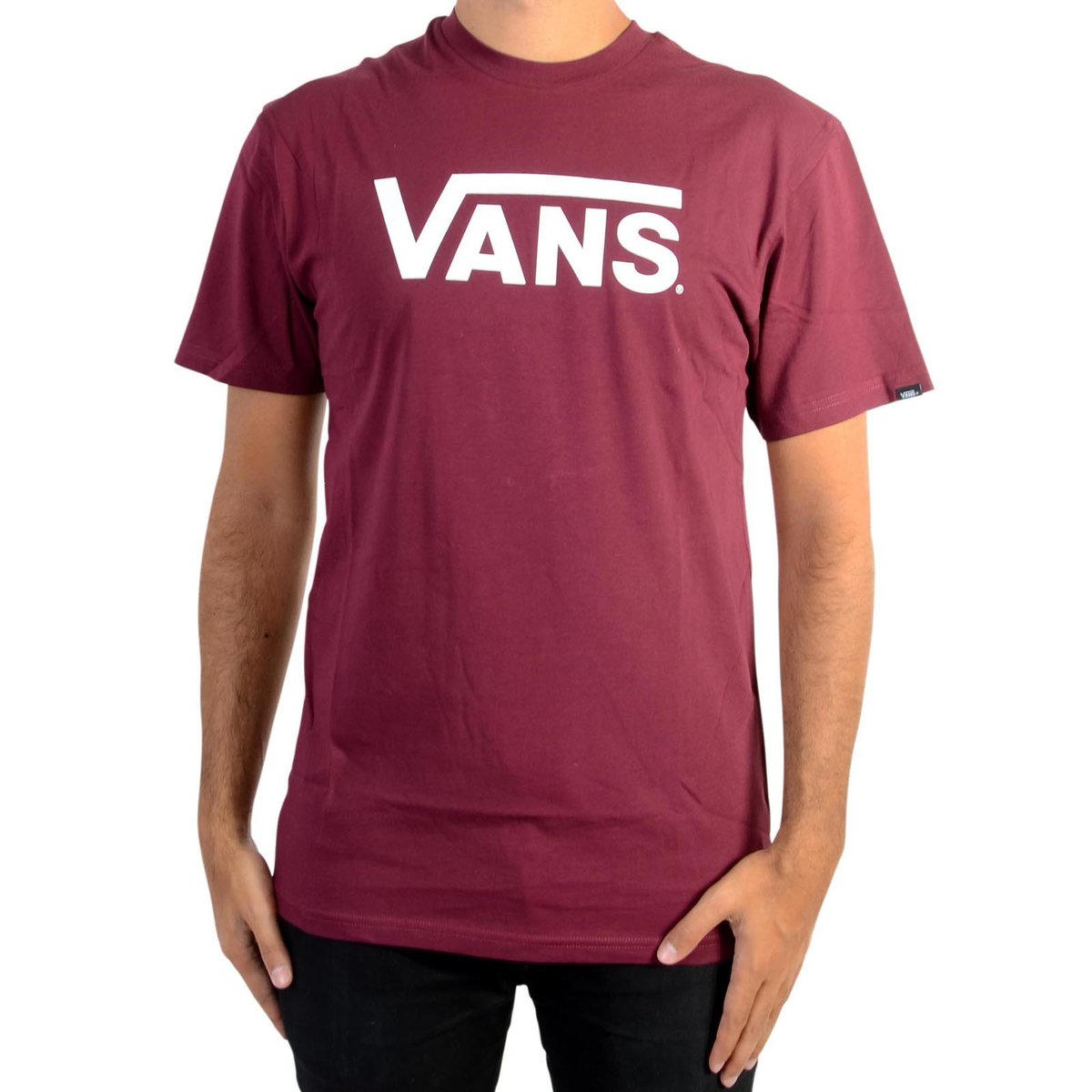 Tee Shirt Classic Burgundy/white rouge, VANS
