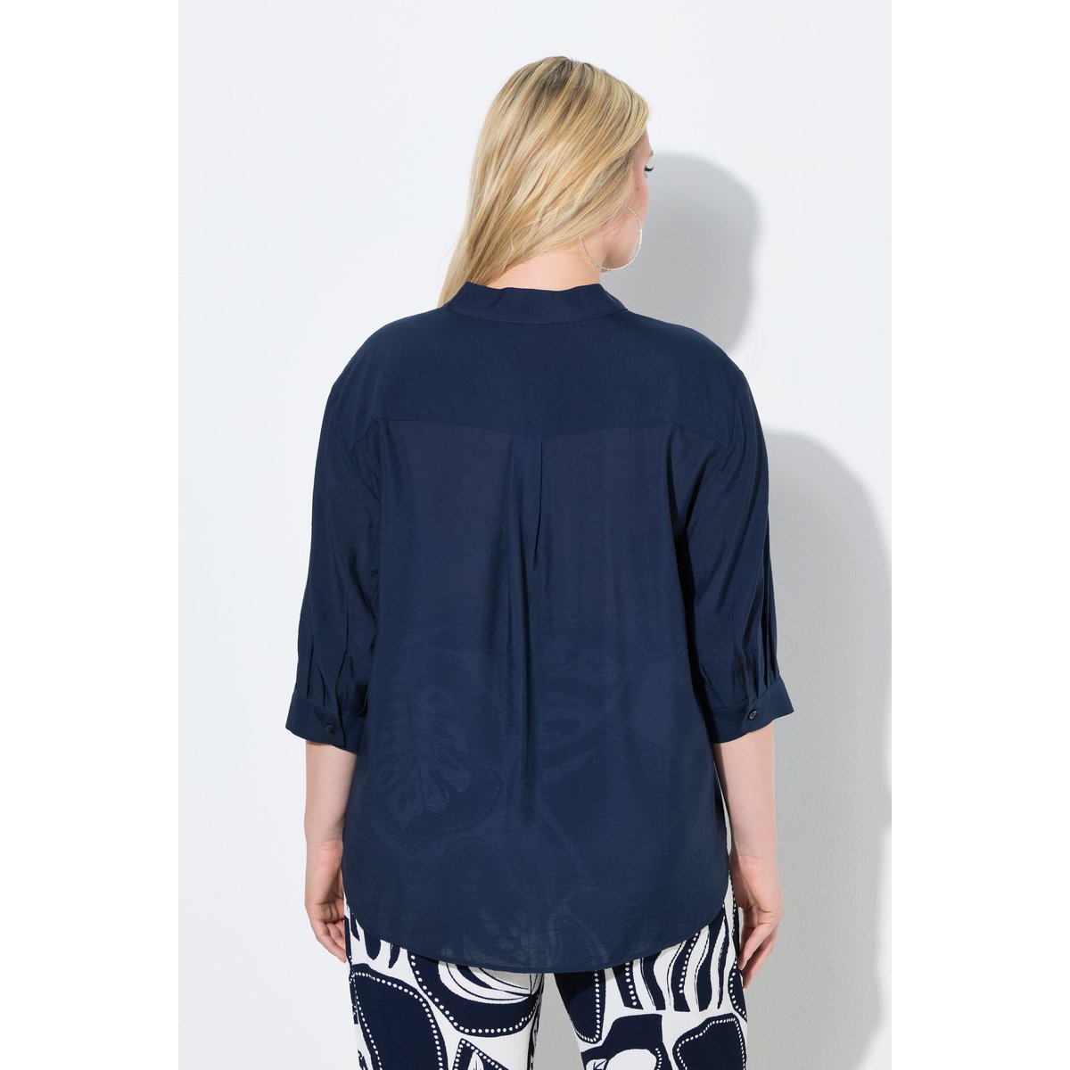 Blouse-tunique oversize, passepoils marine, ULLA POPKEN
