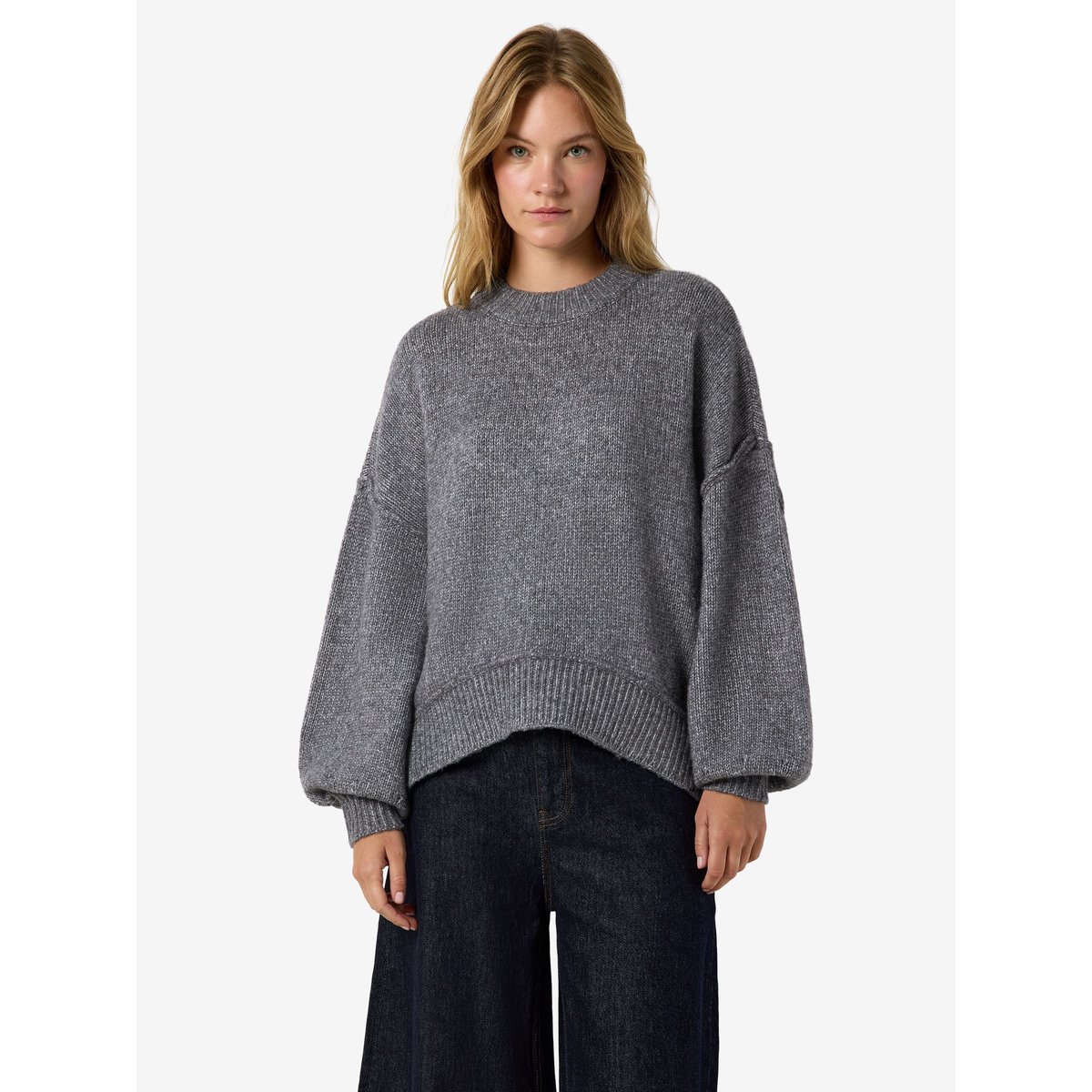 Pull En Maille gris - dark grey melange1, NOISY MAY