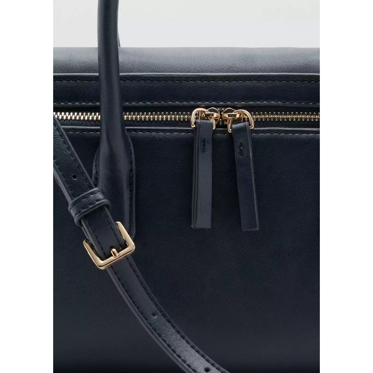 Sac porté main fermetures Éclair bleu marine, MANGO